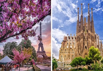 تور فرانسه و اسپانیا (پاریس - بارسلون) | بهترین قیمت + ویزای شنگن